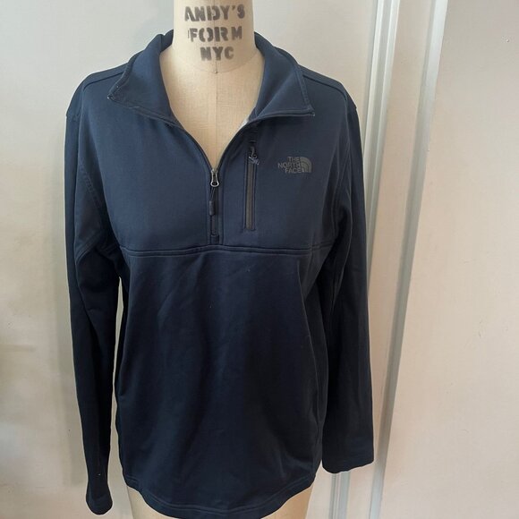 THE NORTH FACE Men's Navy Blue 1/4 Zip Fleece Pullover Size Medium - Picture 3 of 7